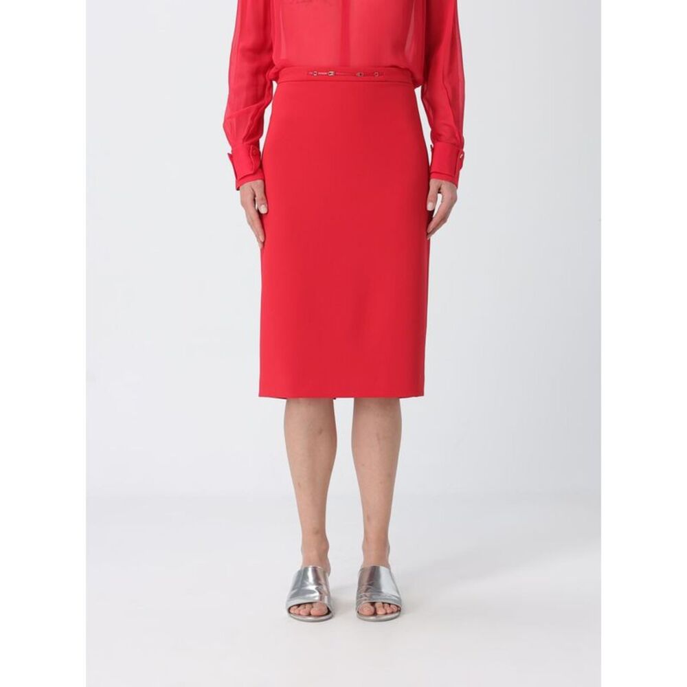 Elisabetta Franchi High-Waisted Criªpe Midi Pencil Skirt With Slit